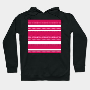 Pink and White striped pattern Hoodie